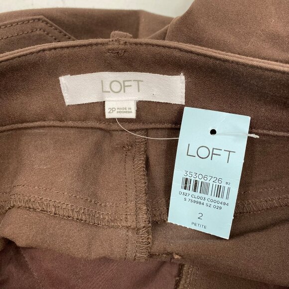 LOFT Brown 5 Pocket Slim Flare Pants | Size 2P - Picture 3 of 6